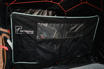 tent organizer Intrepid Camp Gear Wall Organizer – Hanging Interior Storage with Mesh & Clear Pockets, Fits Geo 2.5 & Geo 3.0 Rooftop Tents