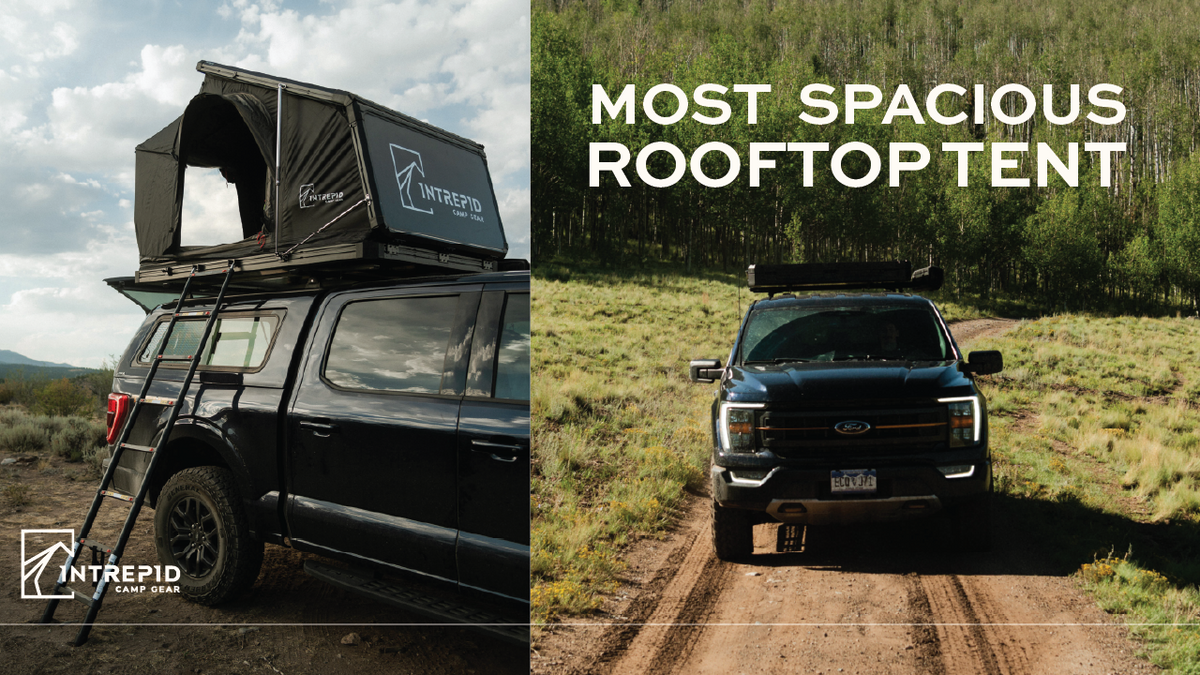 Load video: Intrepid Camp Gear GEO 2.5 PRO and GEO 3.0 PRO rooftop tents featured in a camping lifestyle video, showcasing their design and setup.