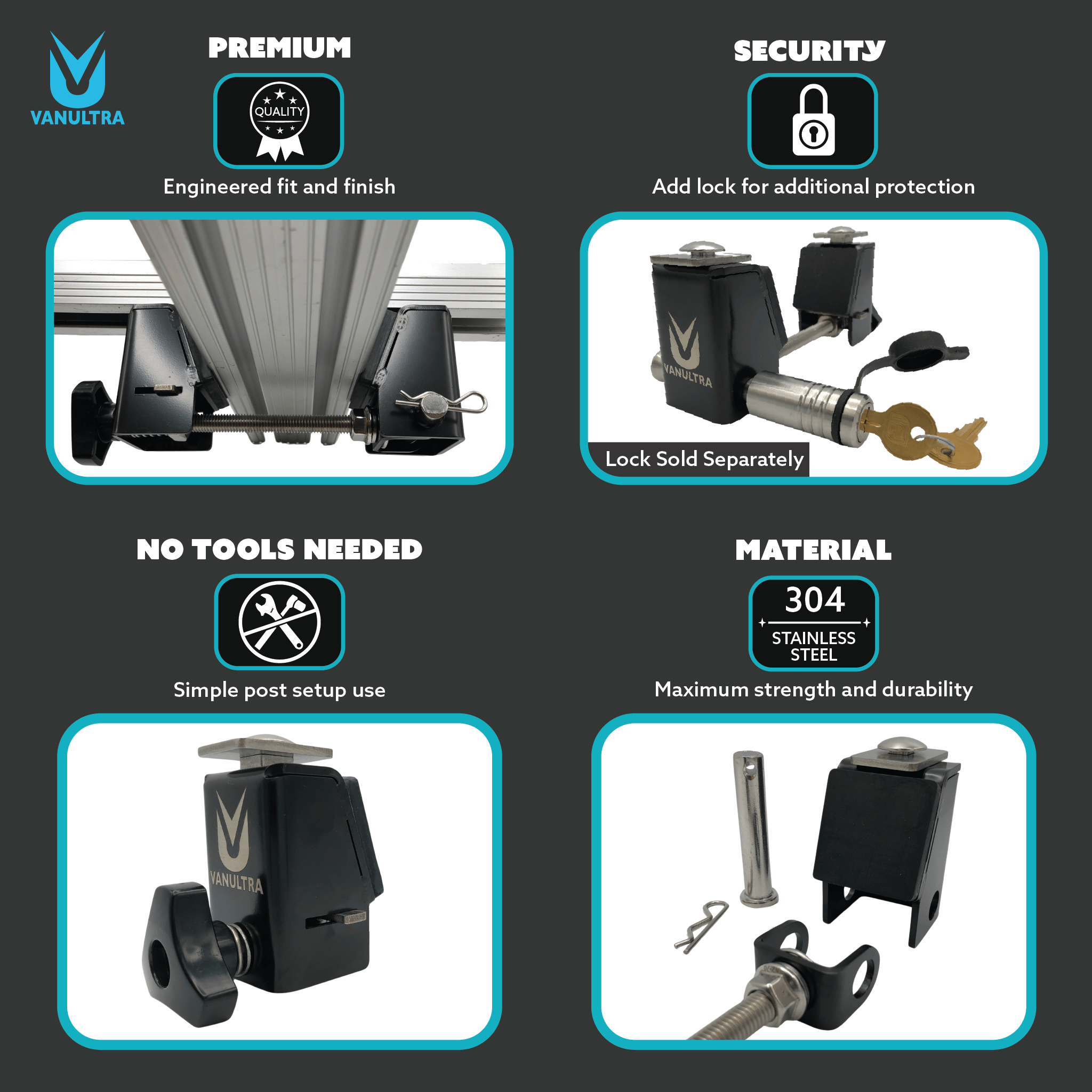 Vanultra Roof Top Tent Quick Release Mounts (Fit for Intrepid Camp Gear)