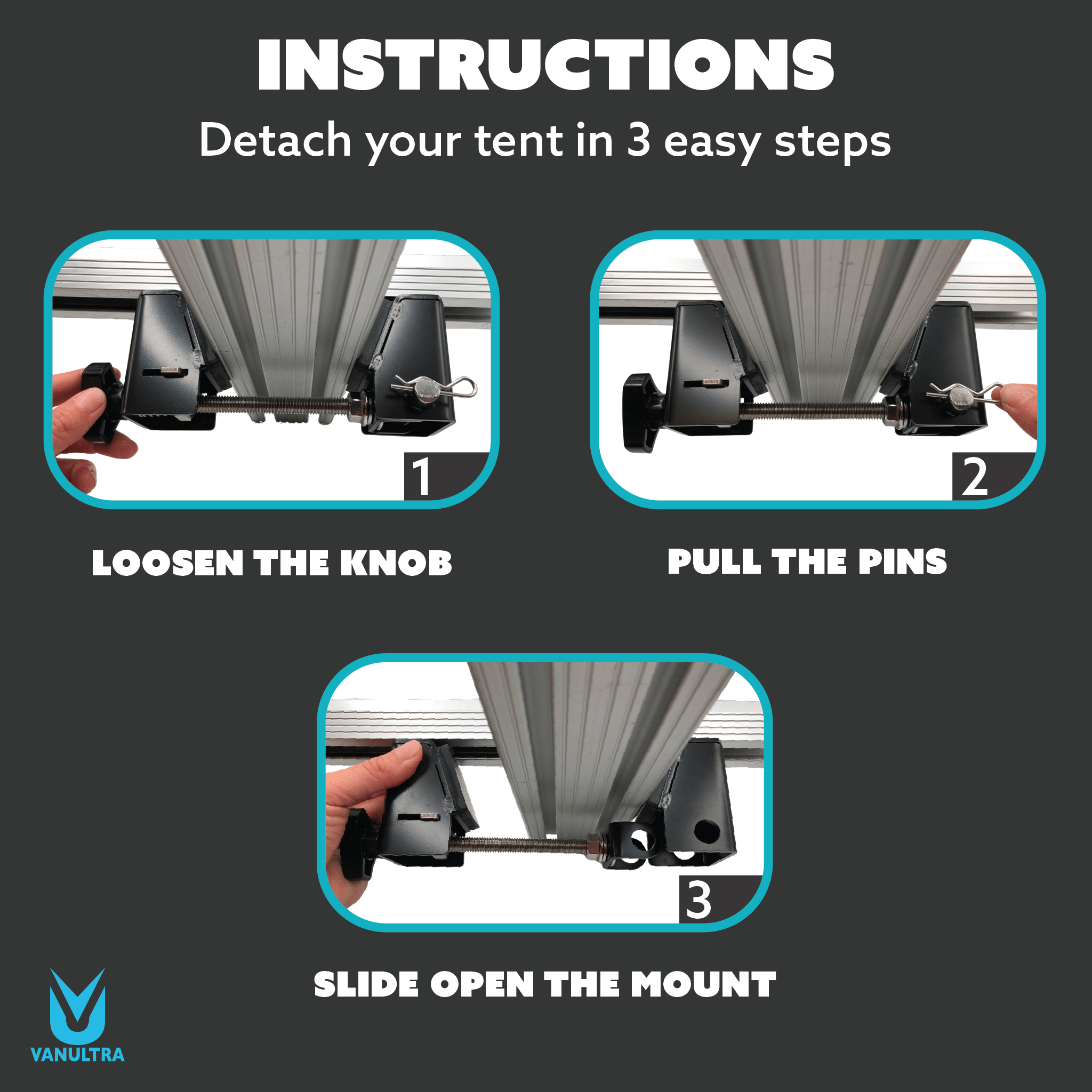 Vanultra Roof Top Tent Quick Release Mounts (Fit for Intrepid Camp Gear)